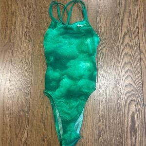 Nike Black and Green Swimsuit